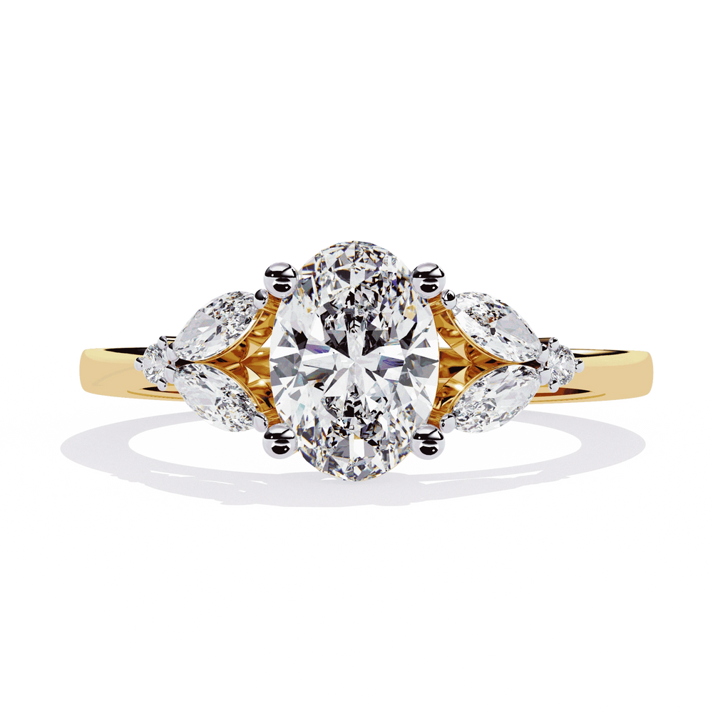 Diamond Engagement Ring | Oval Cluster Ring | Ozziva