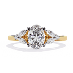 Diamond Engagement Ring | Oval Cluster Ring | Ozziva