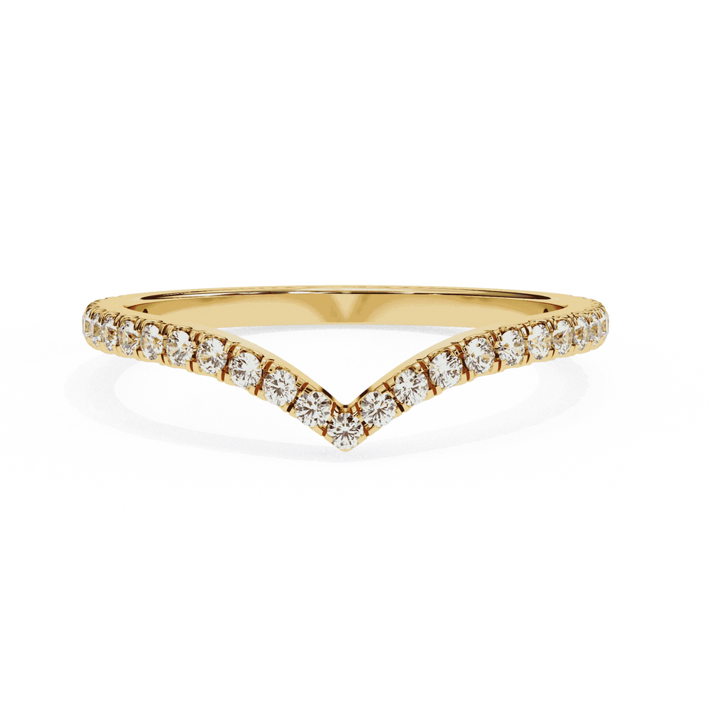 Diamond Wedding Band | Curved Band | Ozziva