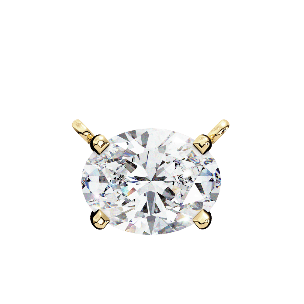 Diamond Pendant Necklace | Oval Diamond Pendant | Ozziva