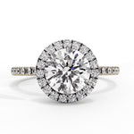 Diamond Halo Ring | Round Halo Ring | Ozziva