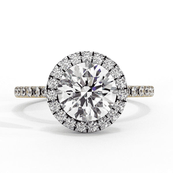Diamond Halo Ring | Round Halo Ring | Ozziva