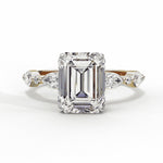 Diamond Ring for Women | Emerald Side Ring | Ozziva