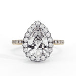 Diamond Halo Ring | Pear Cut Halo | Ozziva