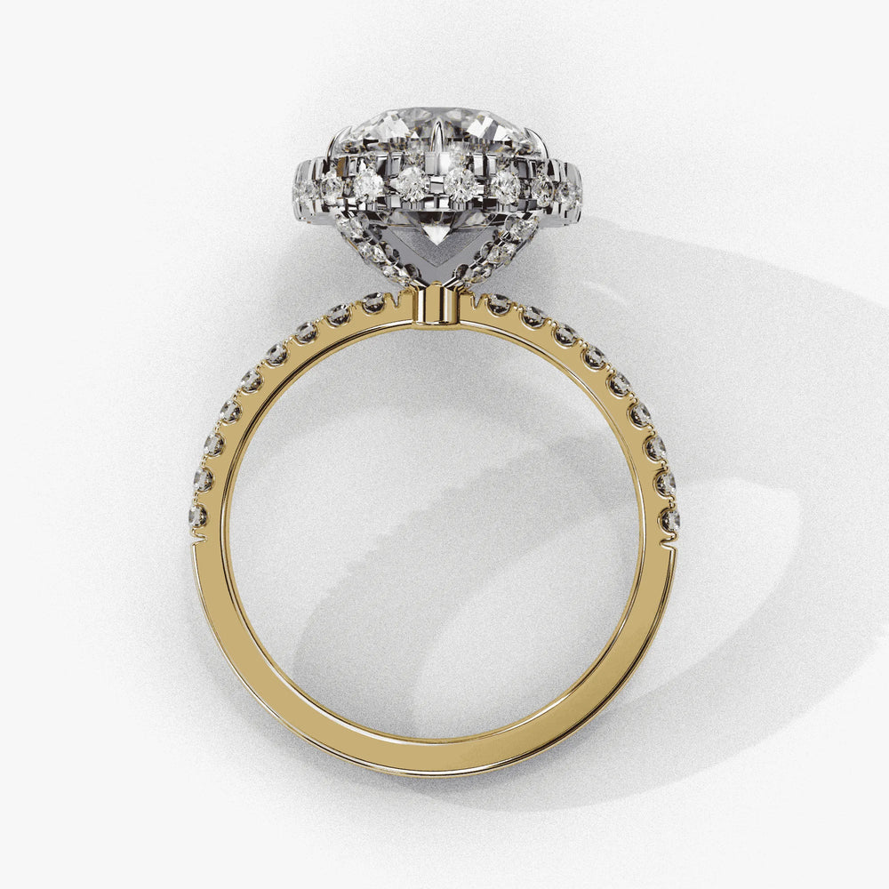 Diamond Halo Ring | Round Halo Ring | Ozziva