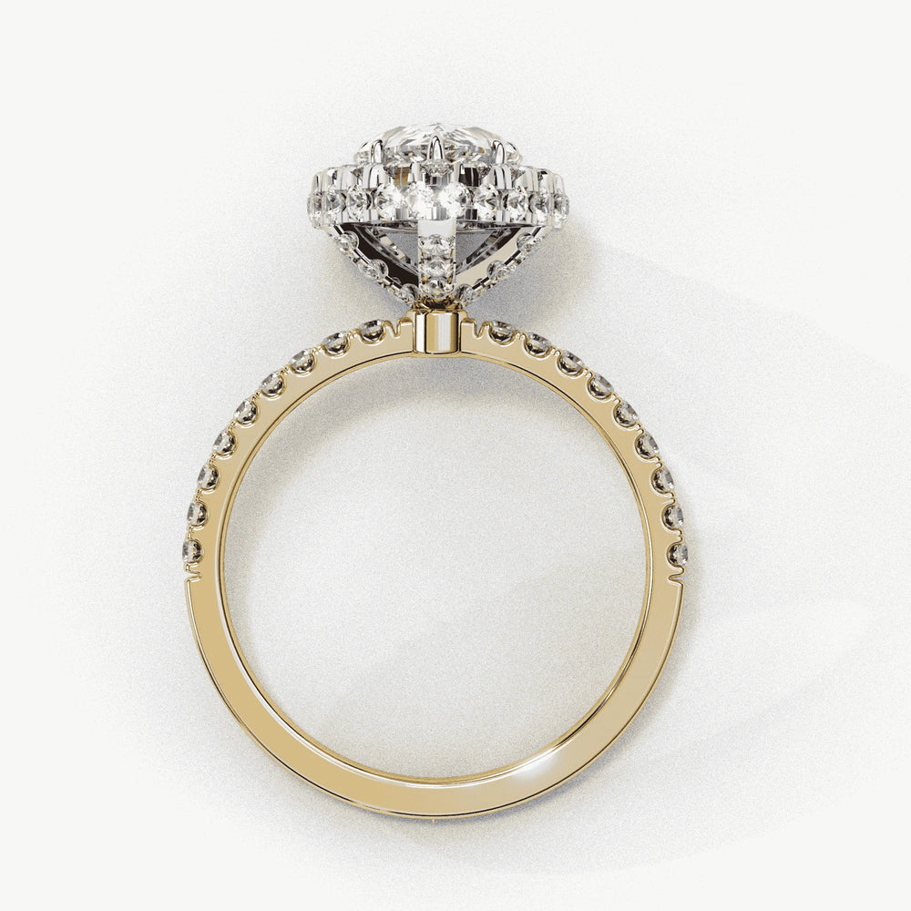 Diamond Halo Ring | Pear Cut Halo | Ozziva