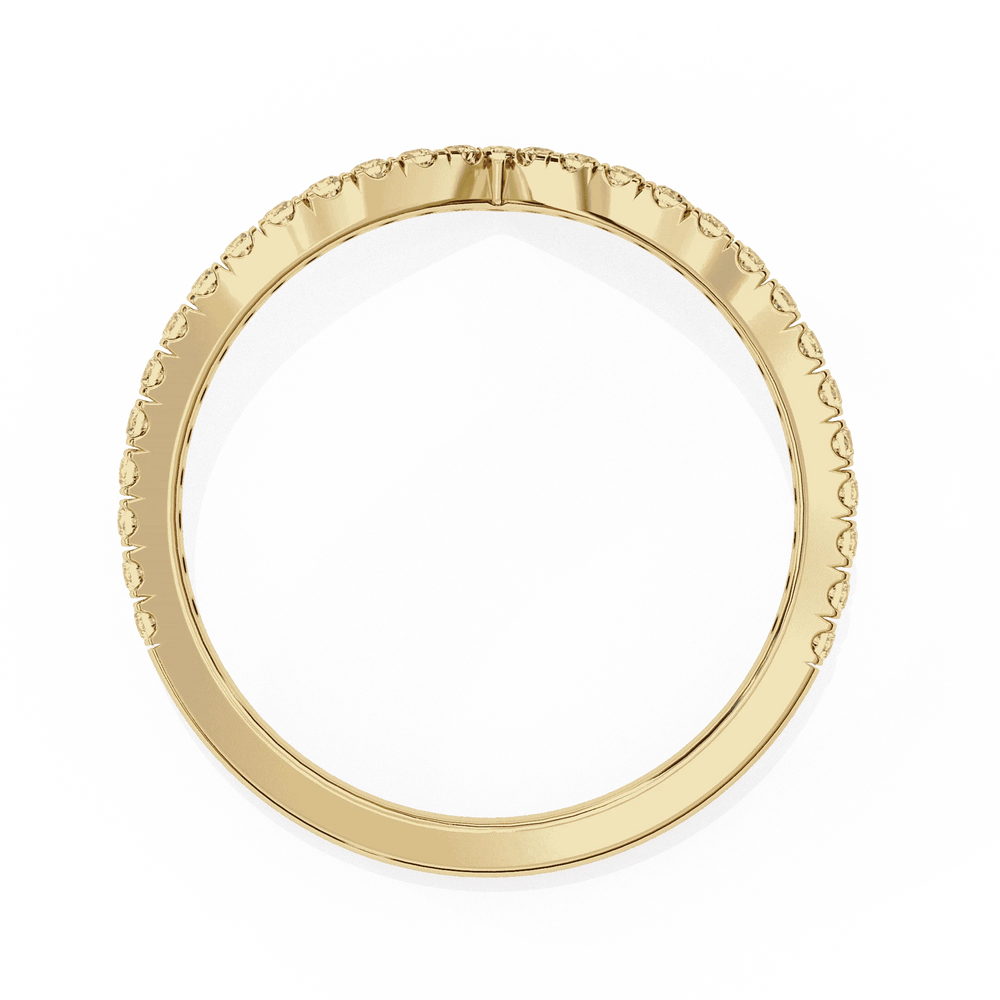 Diamond Wedding Band | Curved Band | Ozziva