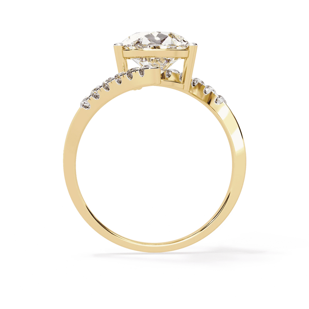 Diamond Ring for Women | Pear Bypass Ring | Ozziva