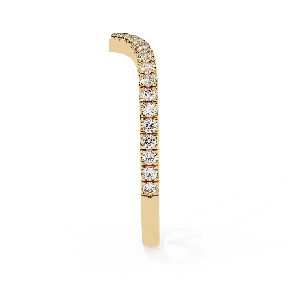 Diamond Wedding Band | Curved Band | Ozziva