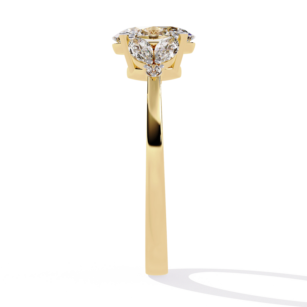 Diamond Engagement Ring | Oval Cluster Ring | Ozziva