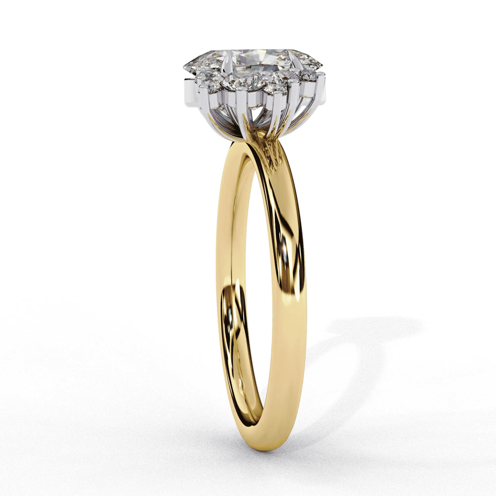 Diamond Engagement Ring | Floral Diamond Ring | Ozziva