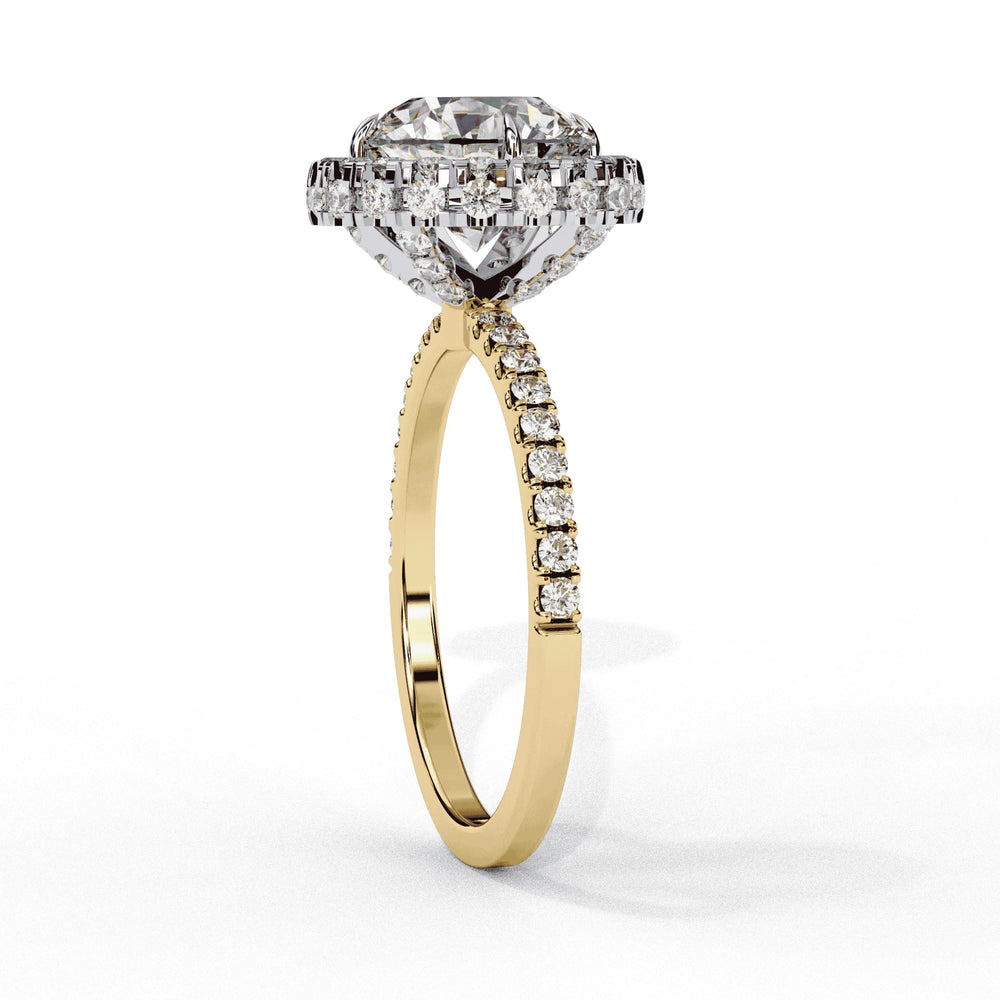 Diamond Halo Ring | Round Halo Ring | Ozziva